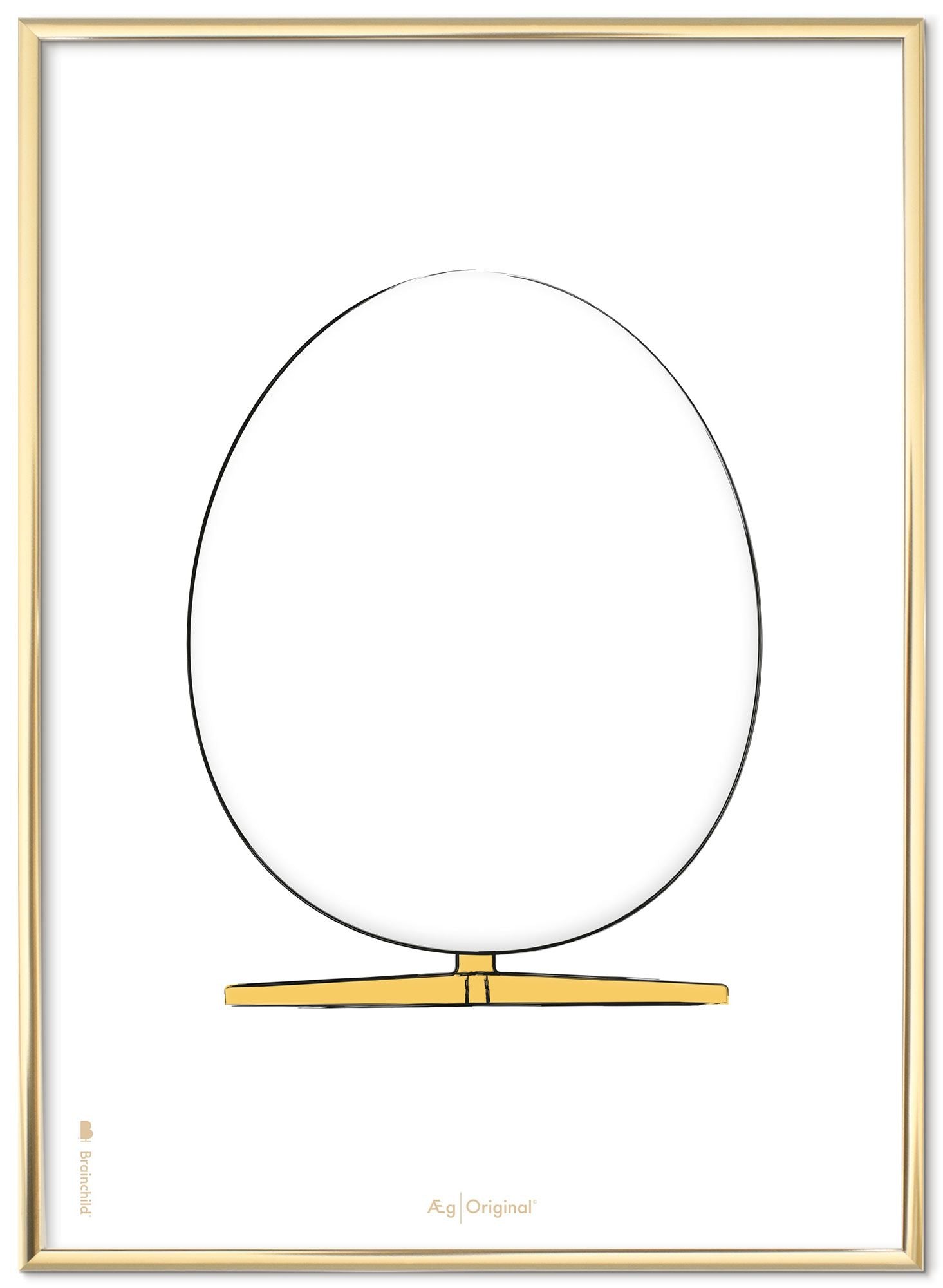 Brainchild The Egg Design Sketch Poster Frame Made Of Brass Colored Metal 50x70 Cm, White Background