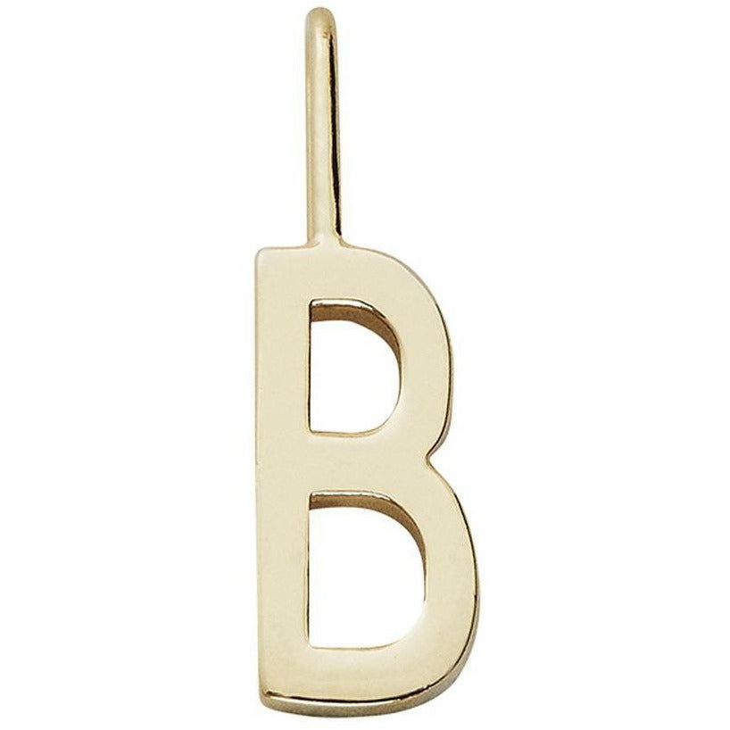 设计字母吊坠A Z 10毫米，黄金，b