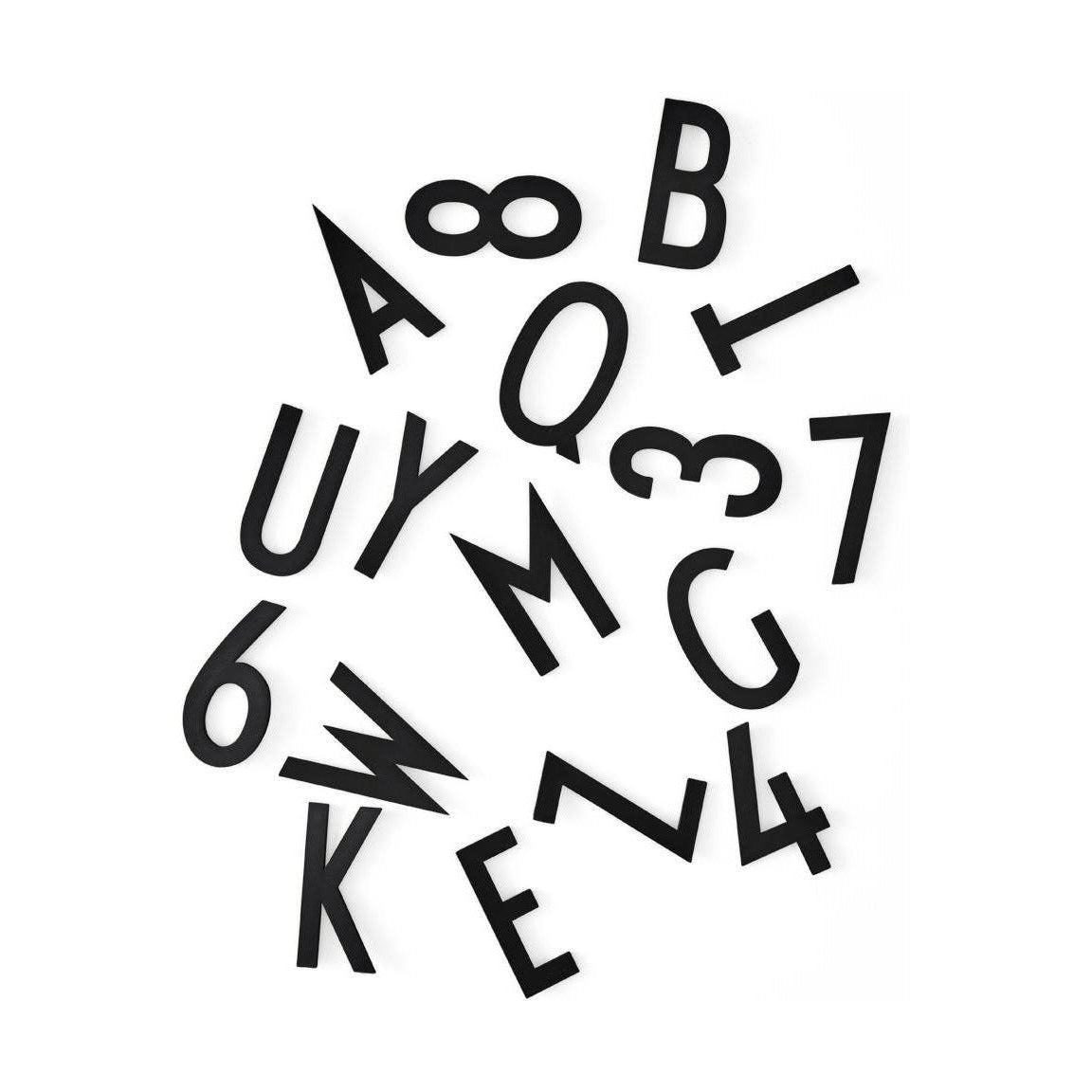 Letras de diseño de letras y números para piñones, negro, grande