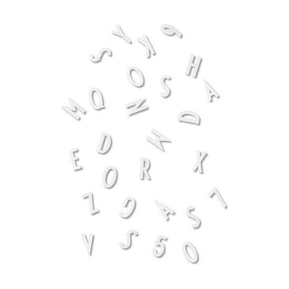 Lettere di lettere e numeri di progettazione per pizziche, bianchi, piccoli
