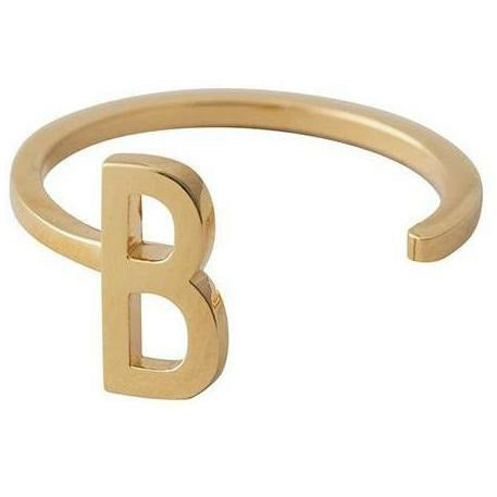 Design Letters Letter Ring A Z, 18k Gold Plated, B