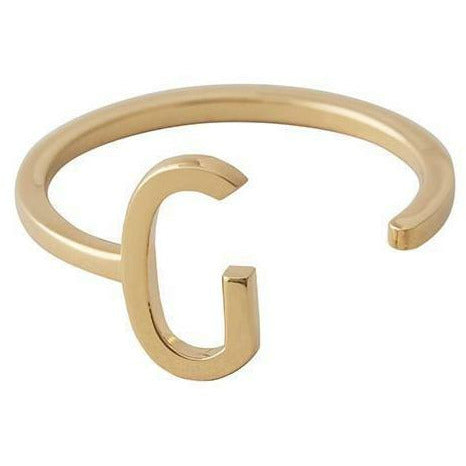 Design Lettere Letter Ring A Z, 18k oro placcato, G