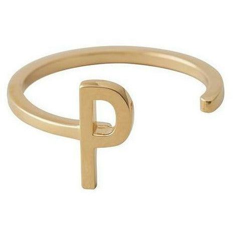 Design Letters Letter Ring A Z, 18k Gold Plated, P