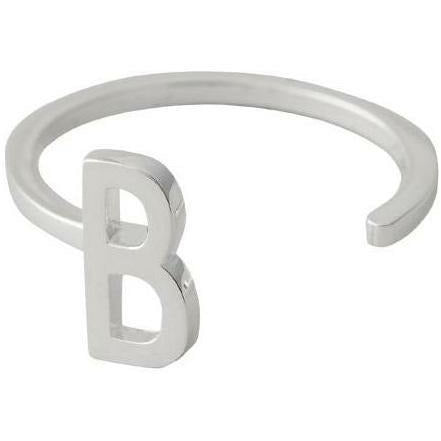 Letras de diseño anillo de letras A Z, 925 Sterling Silver, B
