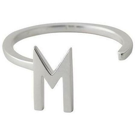 Design Lettere Letter Ring A Z, 925 Sterling Silver, M