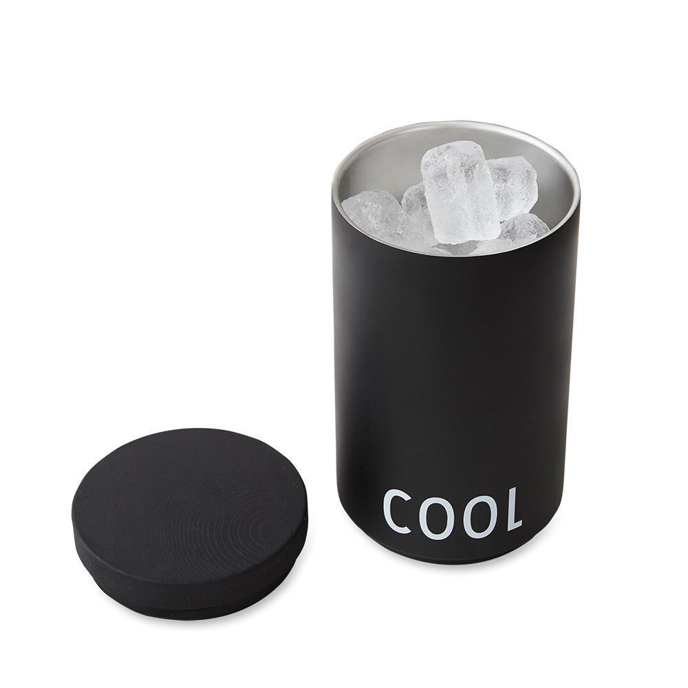 Letras de diseño Cooler de vino y cubo de hielo, negro