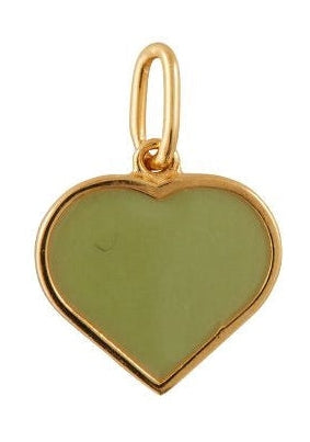Lettere di design a pendente smalto grande cuore oro, verde croccante