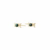 Design Letters Great Love Earrings Set Of 2 18k Gold Plated, Malachite