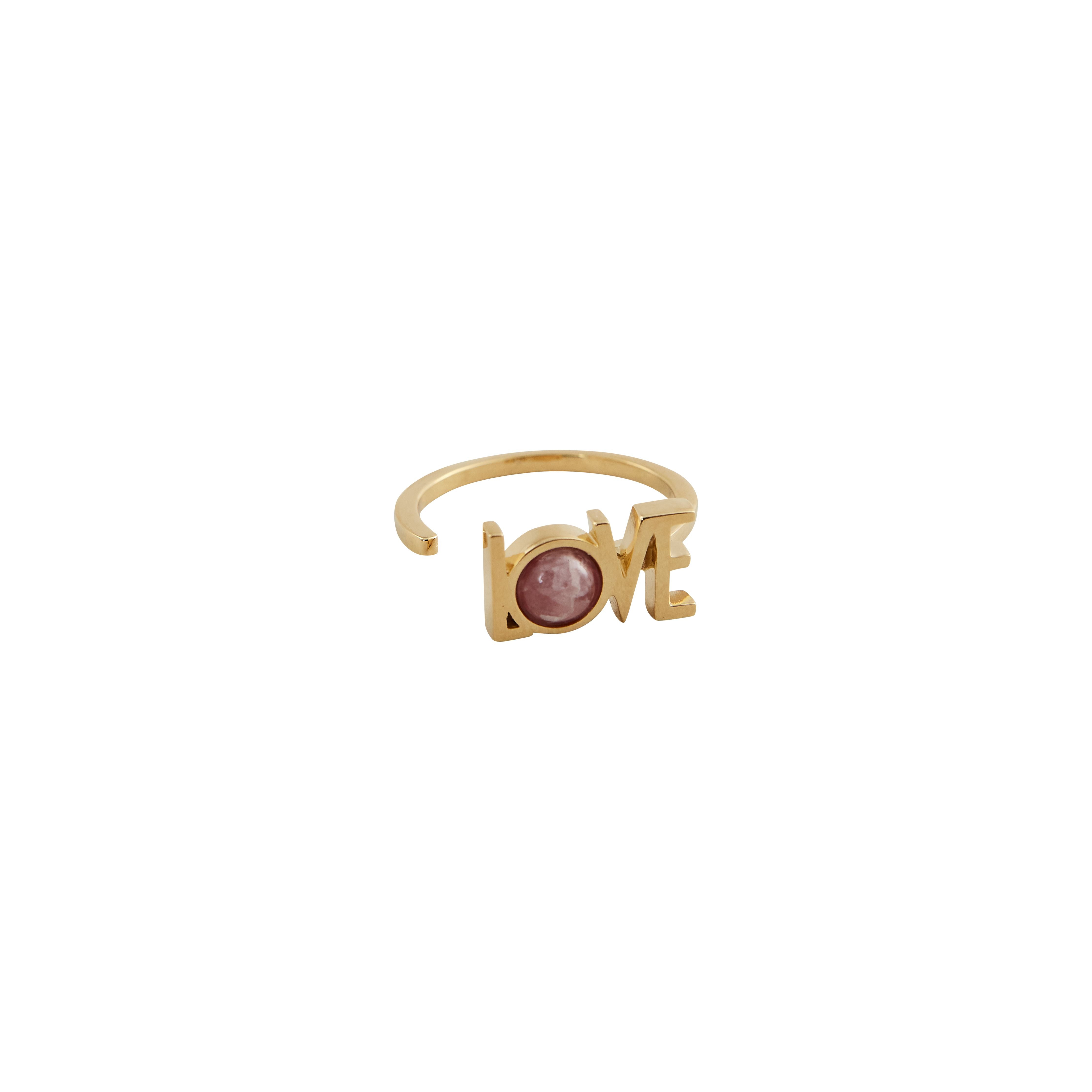 Lettere di design Great Love Ring Gold 18K Plated, Red Chrosite