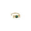 Lettere di design Great Mom Ring Gold 18K Gold, verde malachite