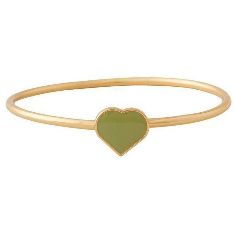 Design Letters Big Heart Email Bracelet 18K Gold Geplaatste zilver, knapperig groen