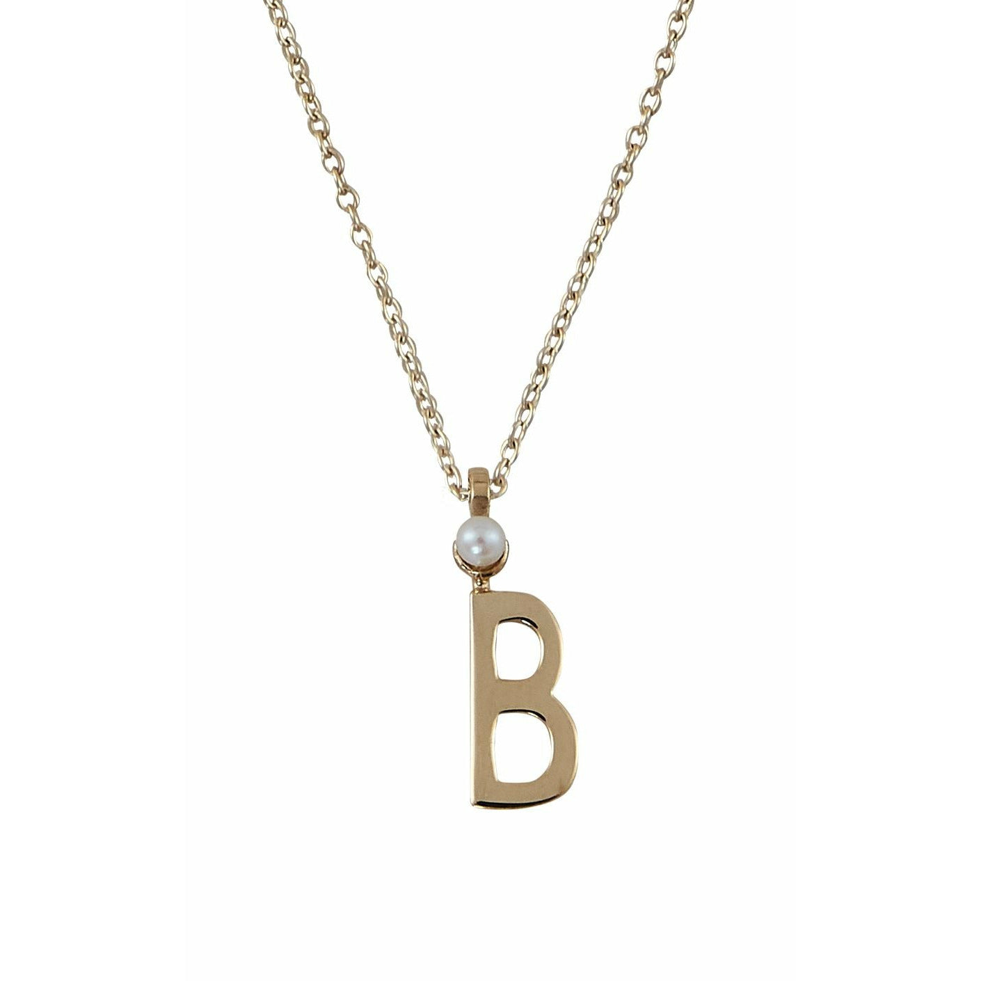 Design Letters Necklace In Pure Gold, B