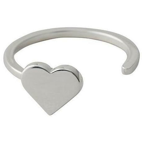 Letras de diseño anillo de corazón, plata