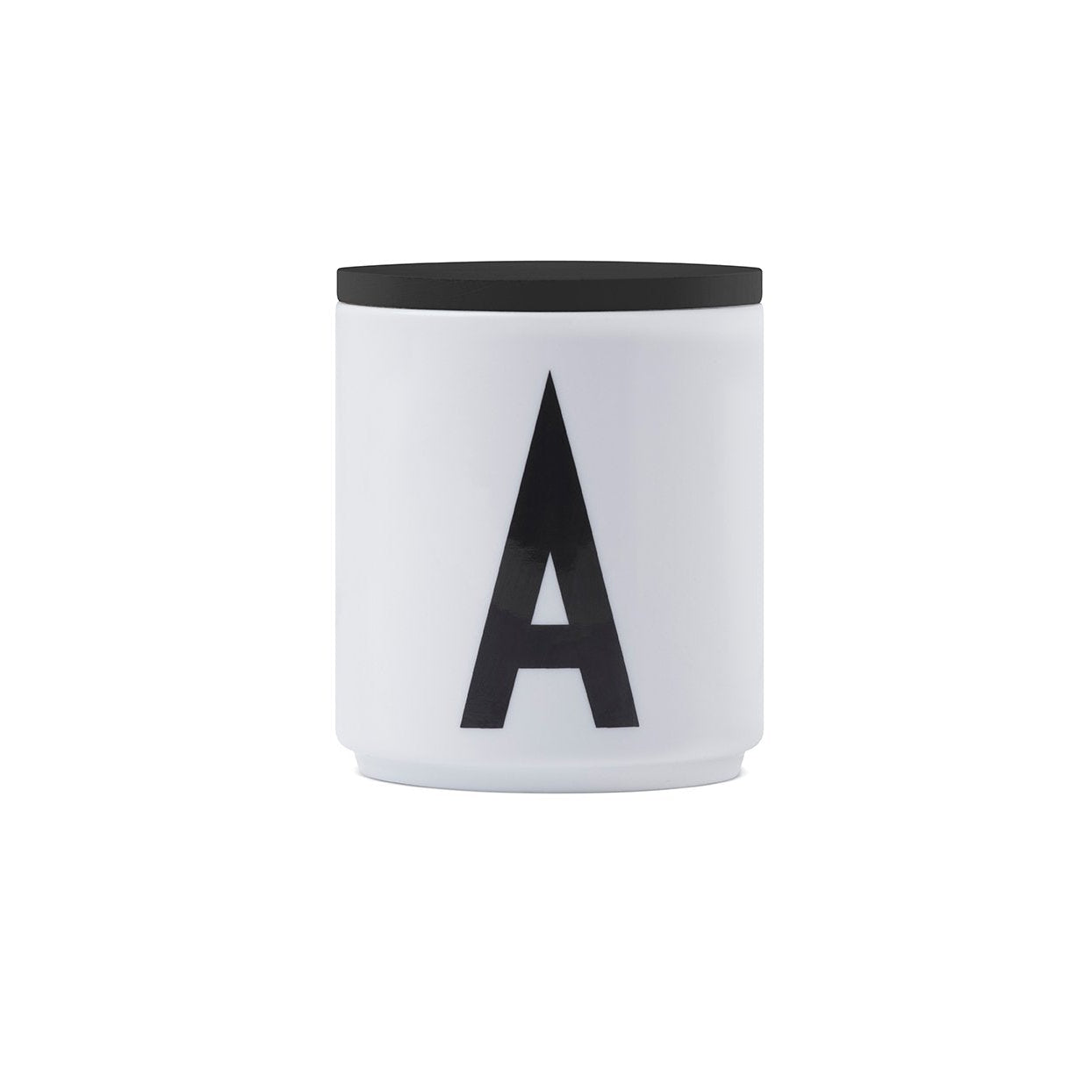 Lettere di design Coperchio di legno per tazze ABC, nero
