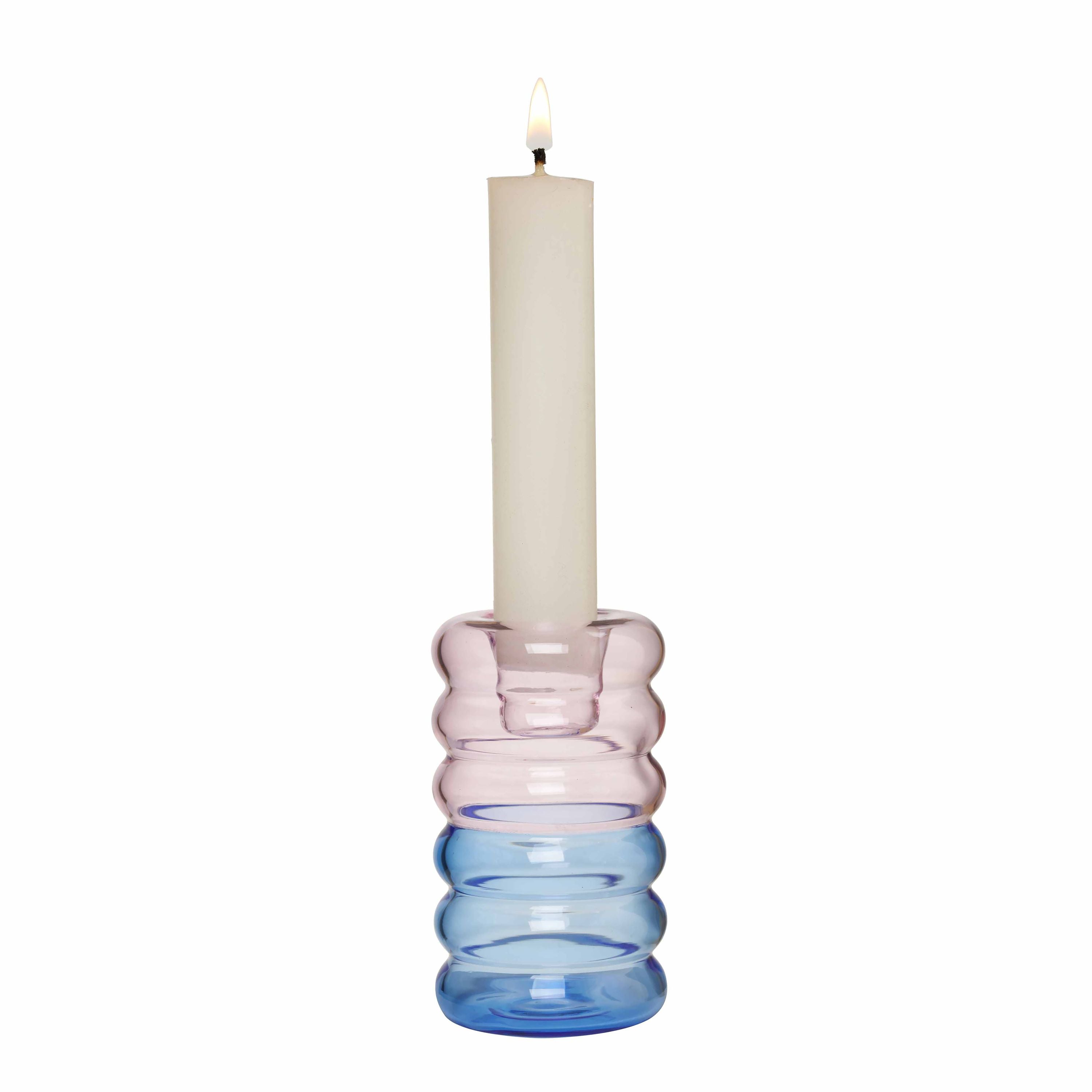 Hönnunarbréf Hoop Candle Holder, Pink/Blue