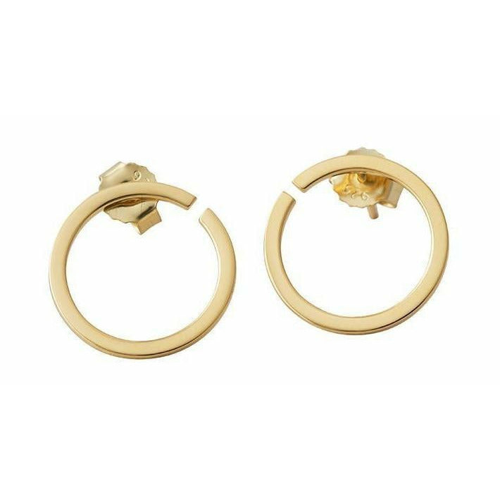 Design Letters Hoops Earrings ø 16 Mm, Gold Plated