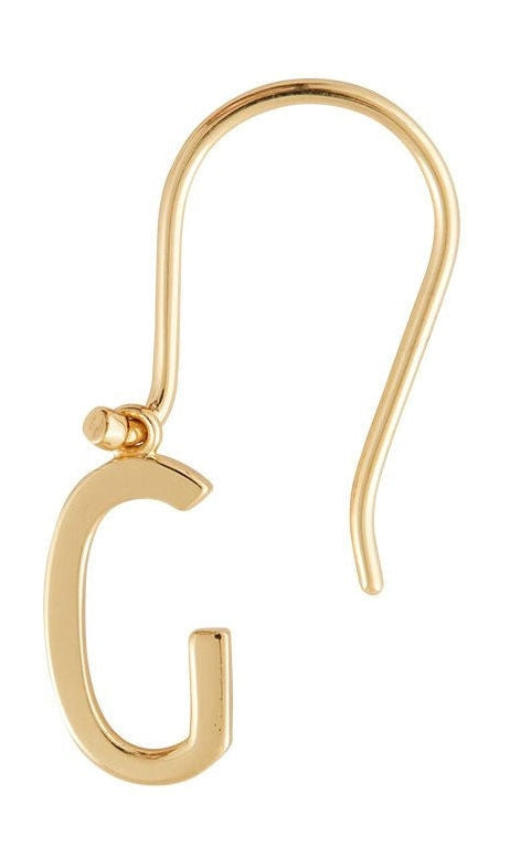 Design Letters Initial Earrings With Letter Gold, G