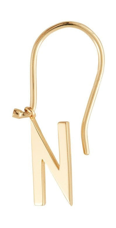 Design Letters Initial Earrings With Letter Gold, N