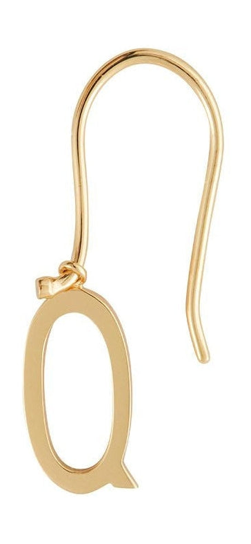 Design Letters Initial Earrings With Letter Gold, Q