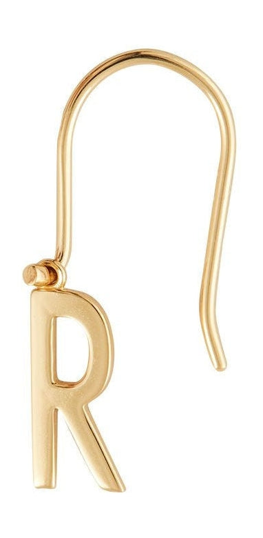 Design Letters Initial Earrings With Letter Gold, R