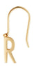 Design Letters Boucles d'oreilles initiales avec lettre d'or, R