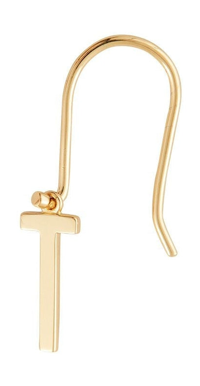 Design Letters Initial Earrings With Letter Gold, T