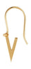 Design Letters Initial-Ohrringe mit Buchstabe Gold, V