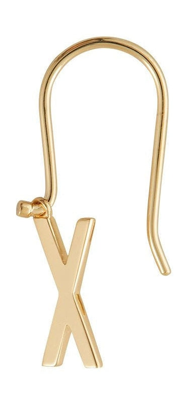 Design Letters Initial Earrings With Letter Gold, X