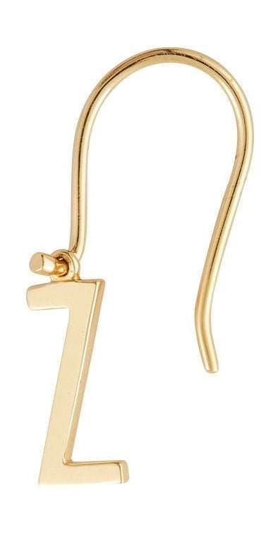 Design Letters Initial Earrings With Letter Gold, Z