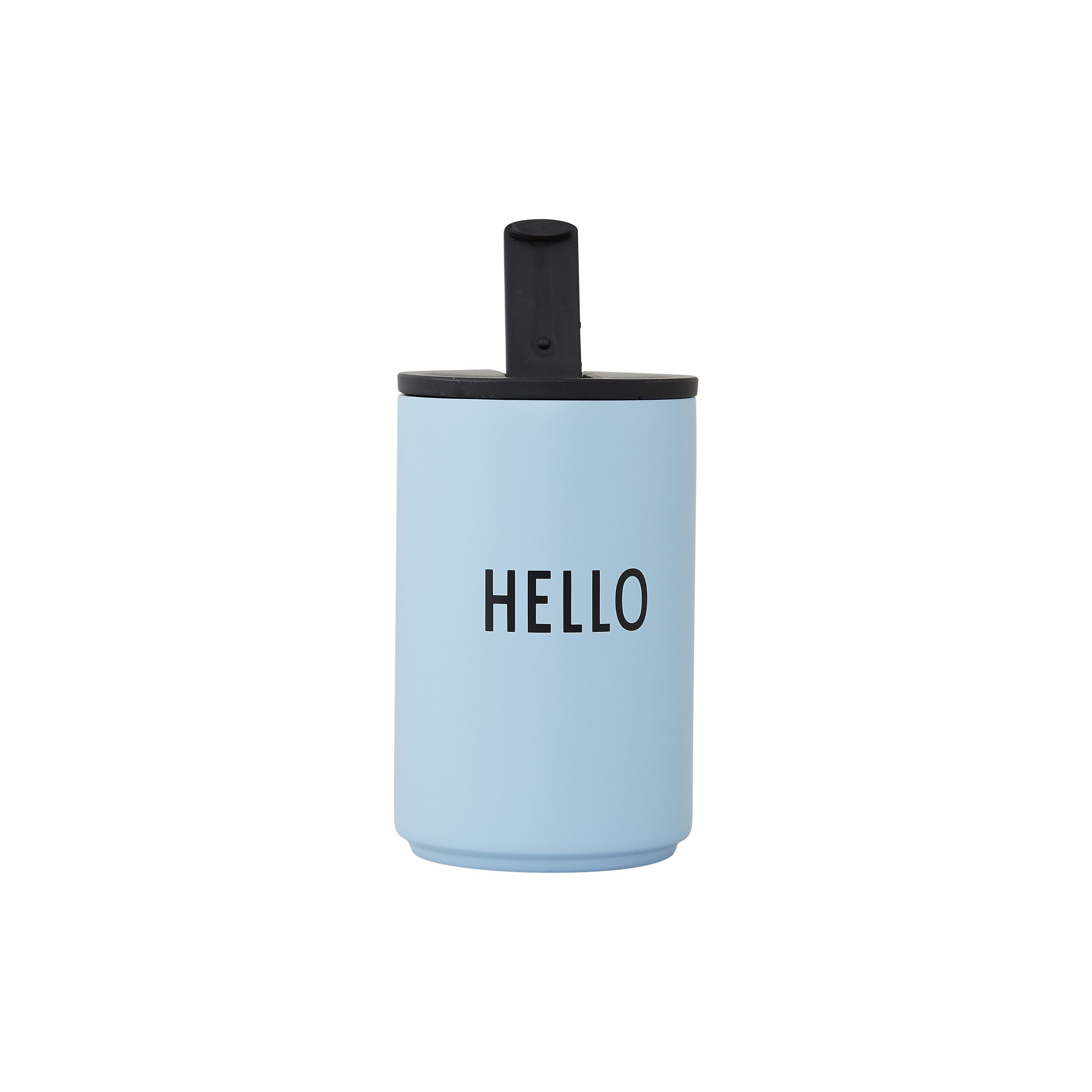 Design Letters Insulated Mug Hello, Light Blue