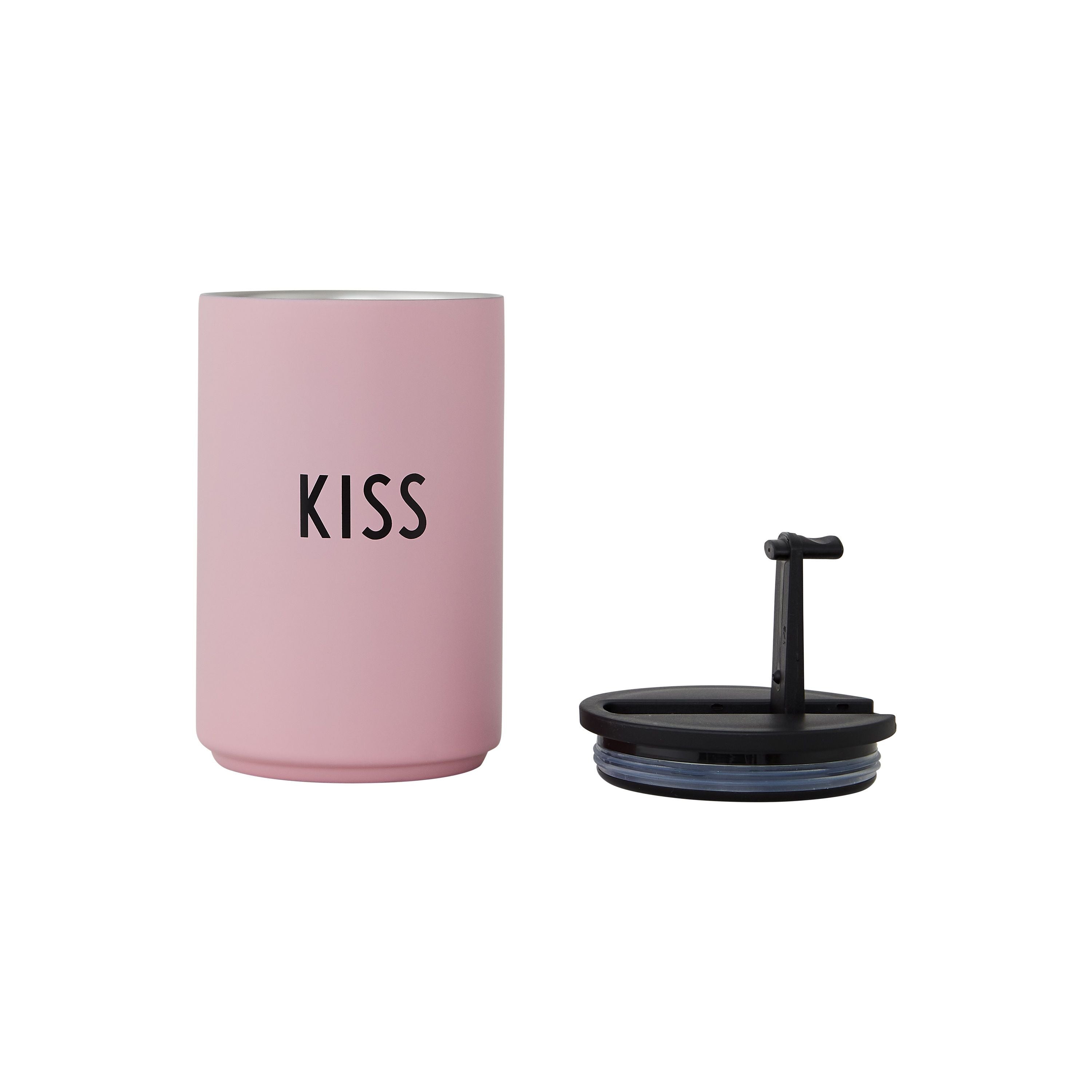 Design Letters Insulated Mug Kiss, Pink