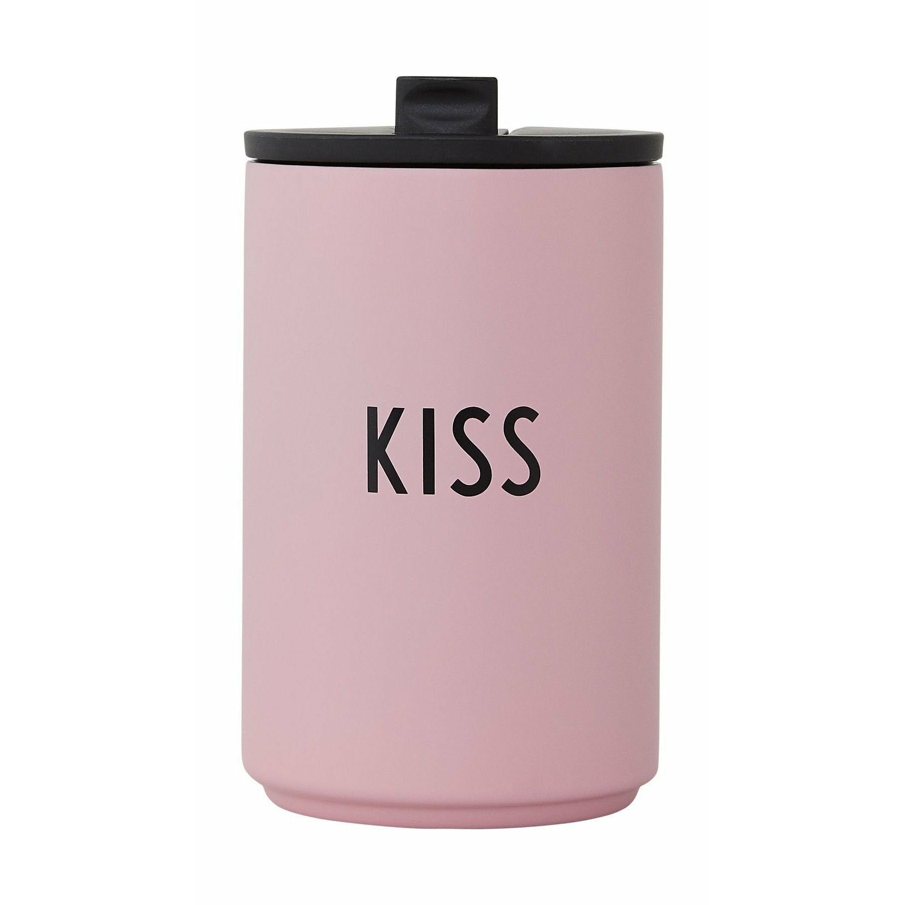 Diseño de cartas de besos de taza aislados, rosa