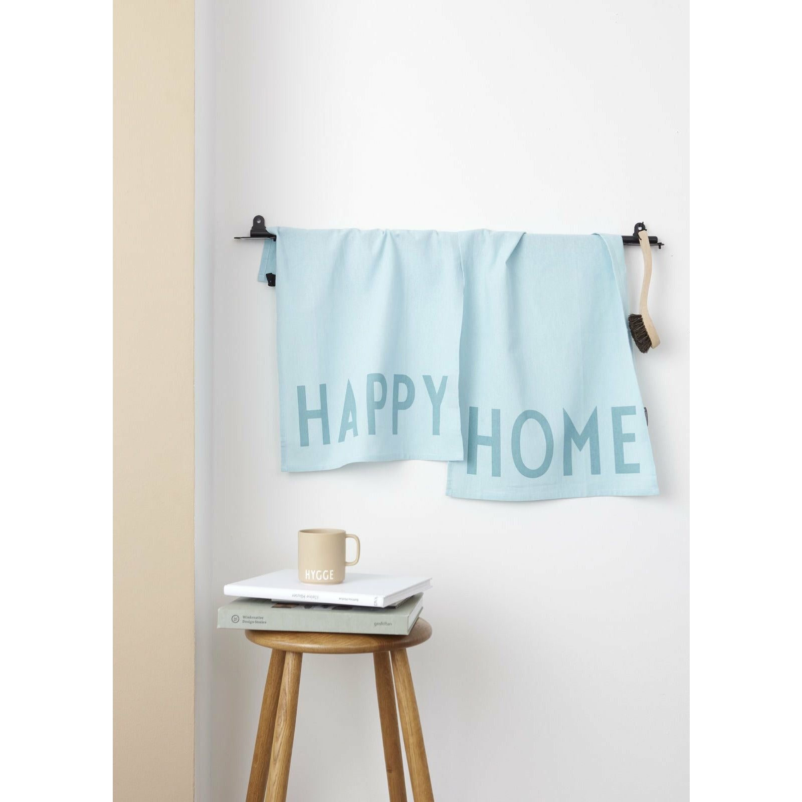 Letras de diseño Hogar favorita de toallas, azul claro
