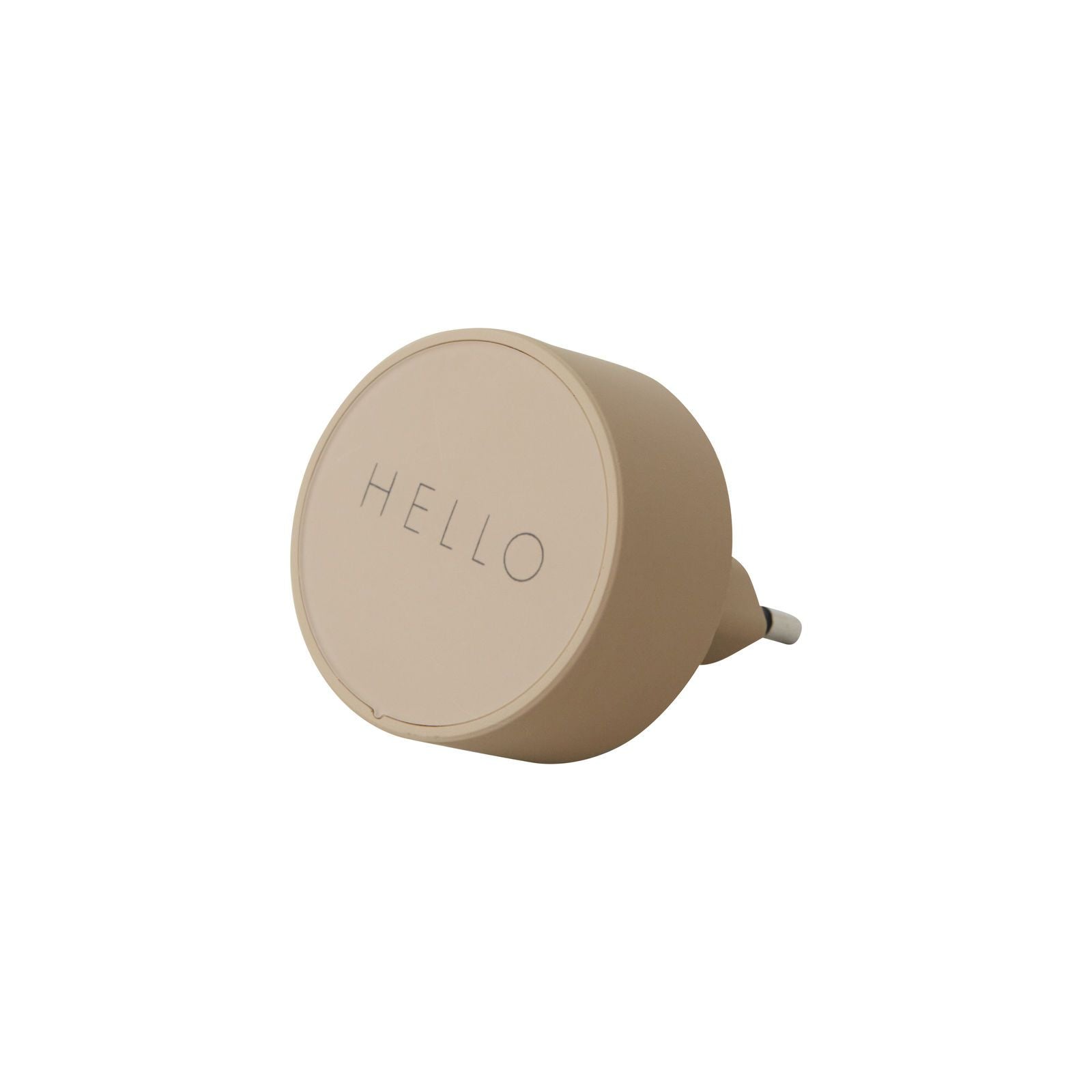 Chargeur préféré de la lettre de design Hello, beige