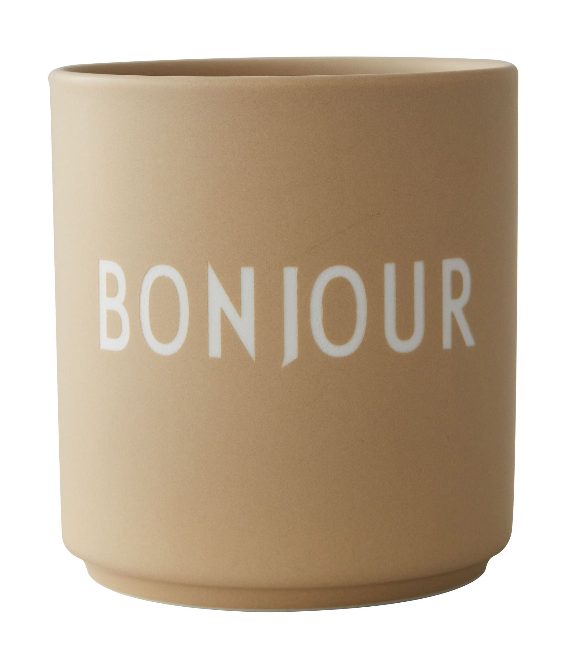 Letras de diseño taza favorita Bonjour, beige
