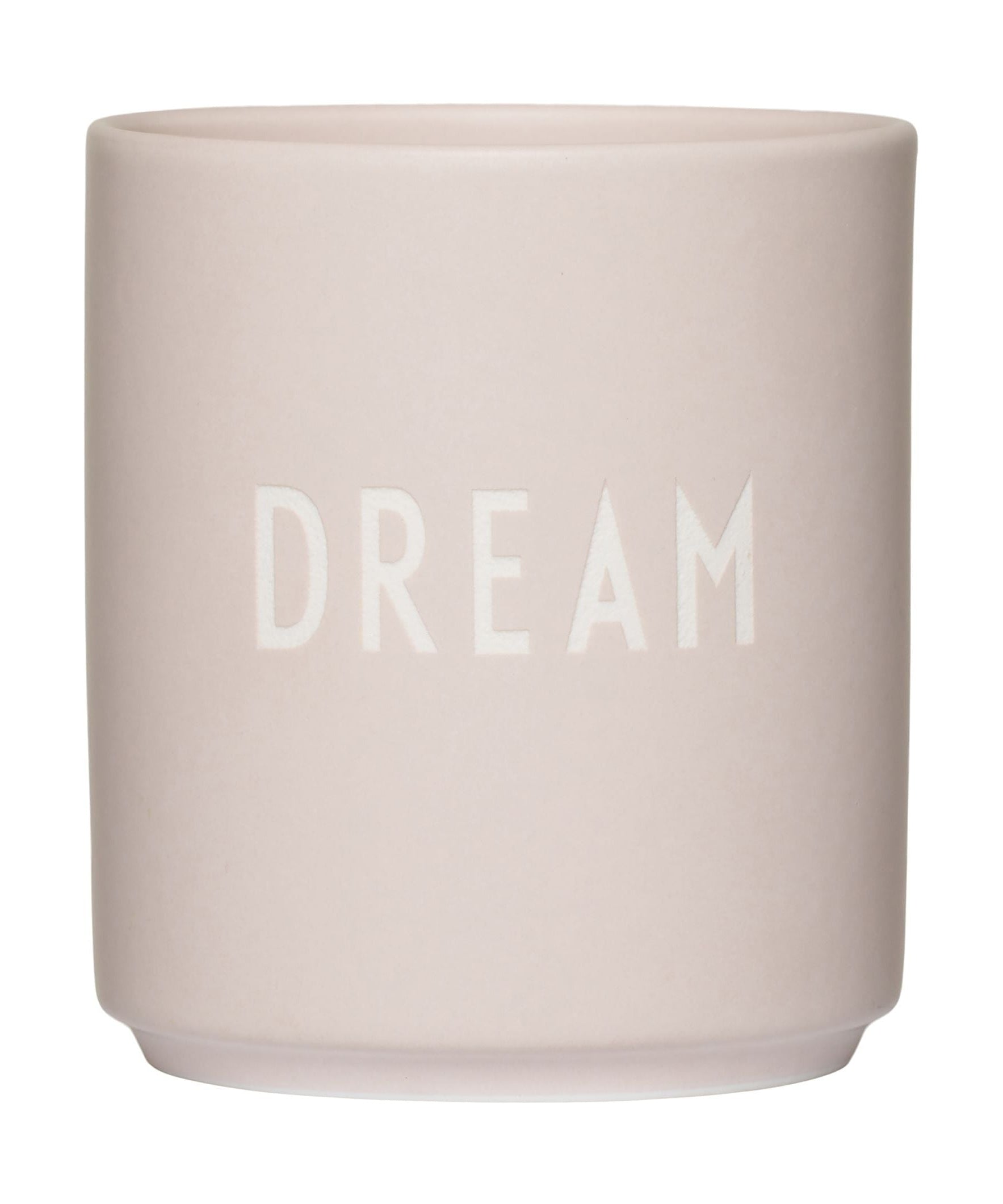 El sueño de taza favorito de la carta de diseño, pastel beige