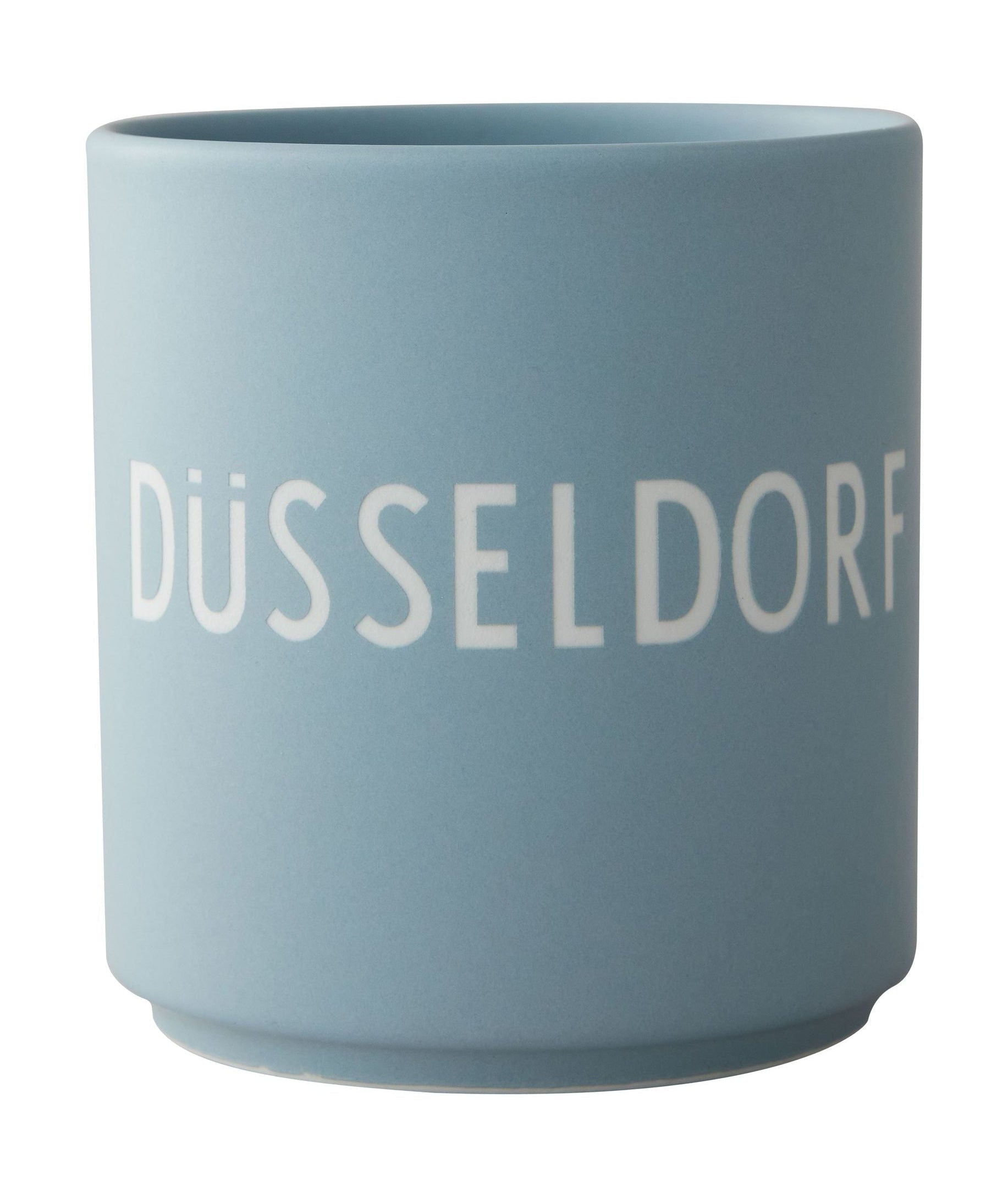 Taza favorita de la carta de diseño Düsseldorf, azul claro