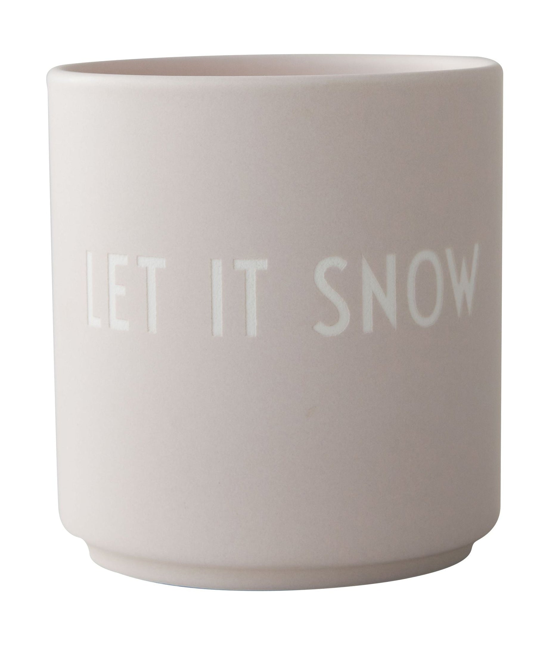 Designbrevets favoritmugg Let It Snow, Pastell Beige