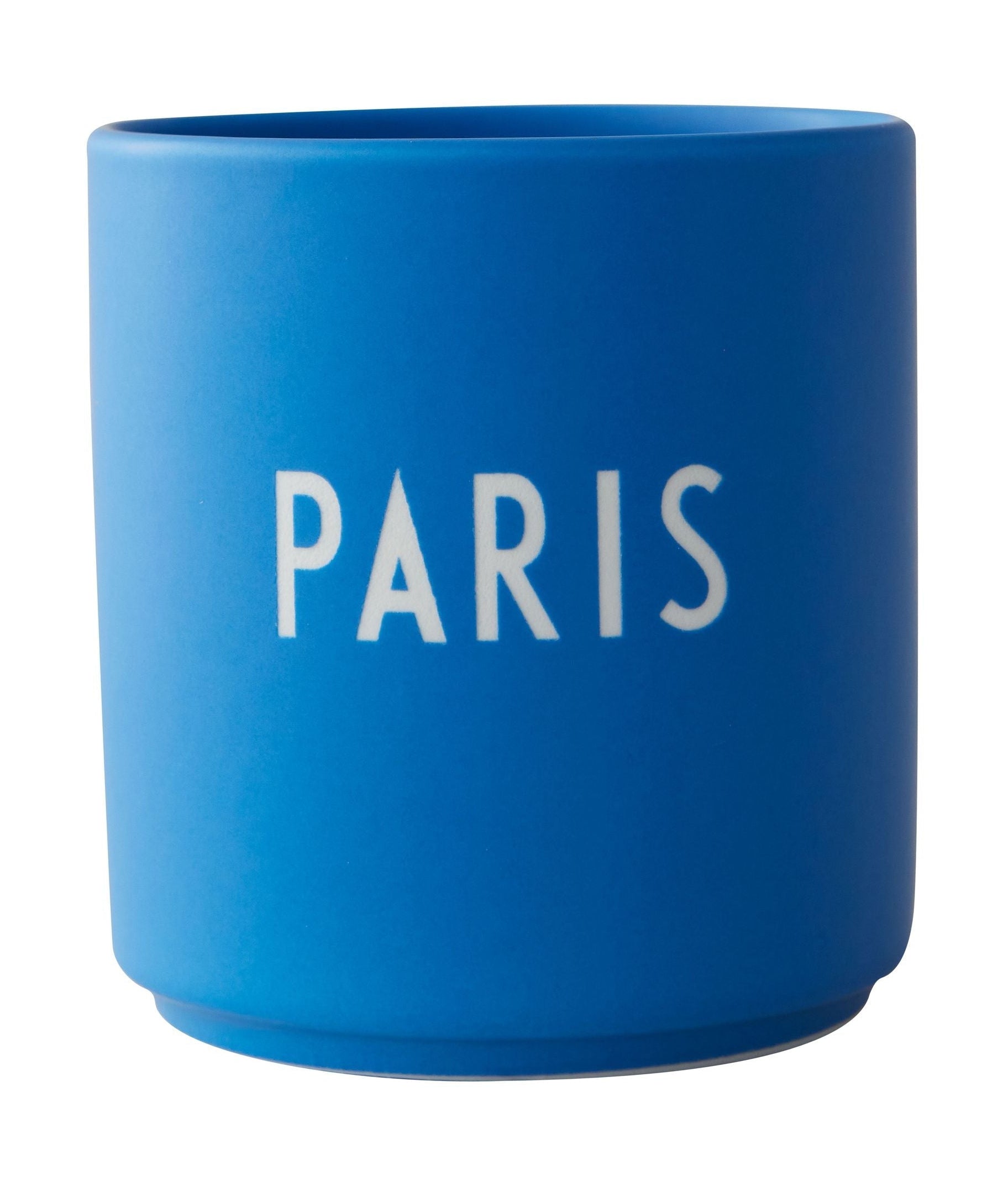 Taza favorita de la carta de diseño París, Cobalt Blue
