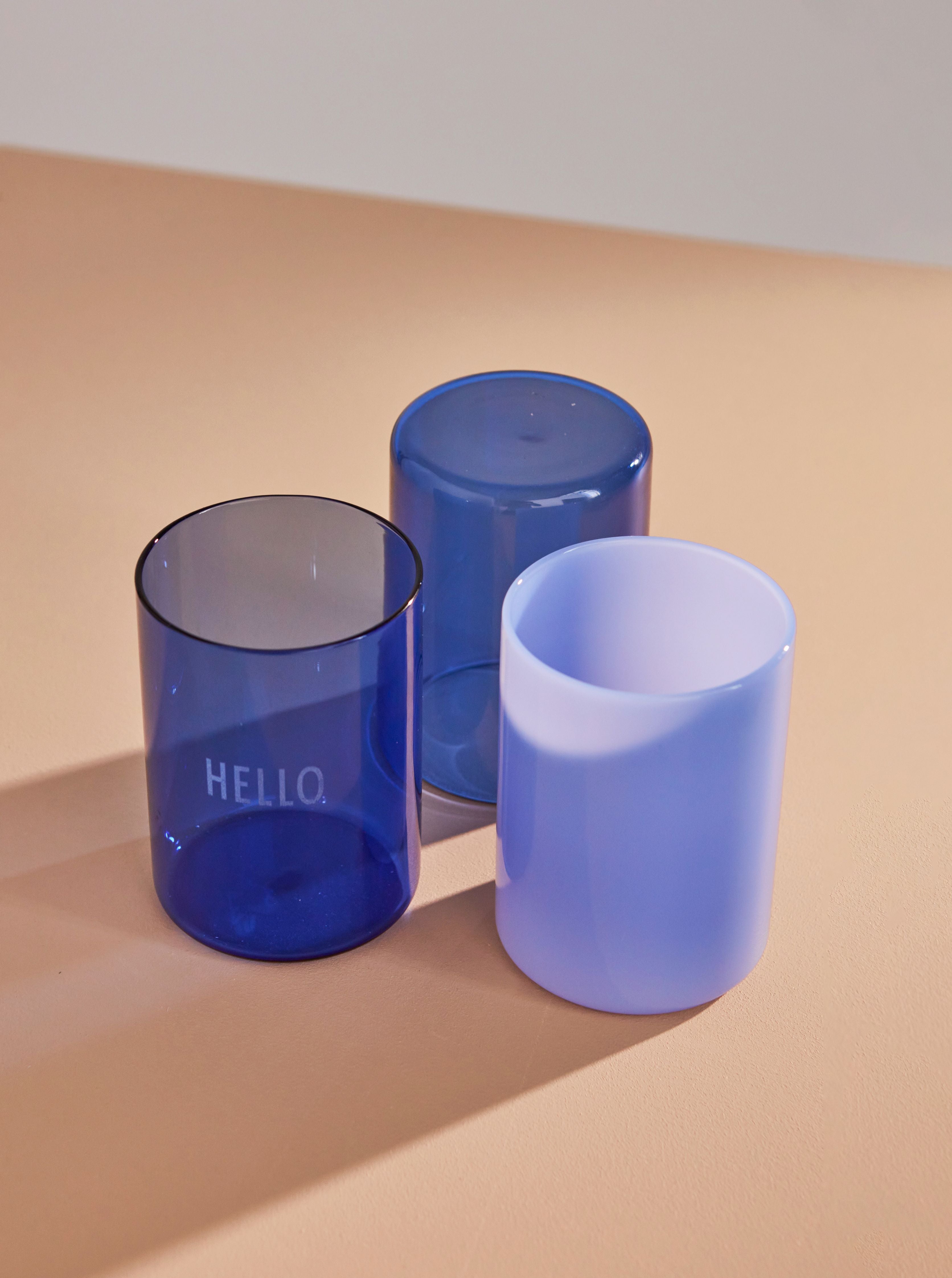Design Letter's Favorite Drinking Glass, Milk Blue