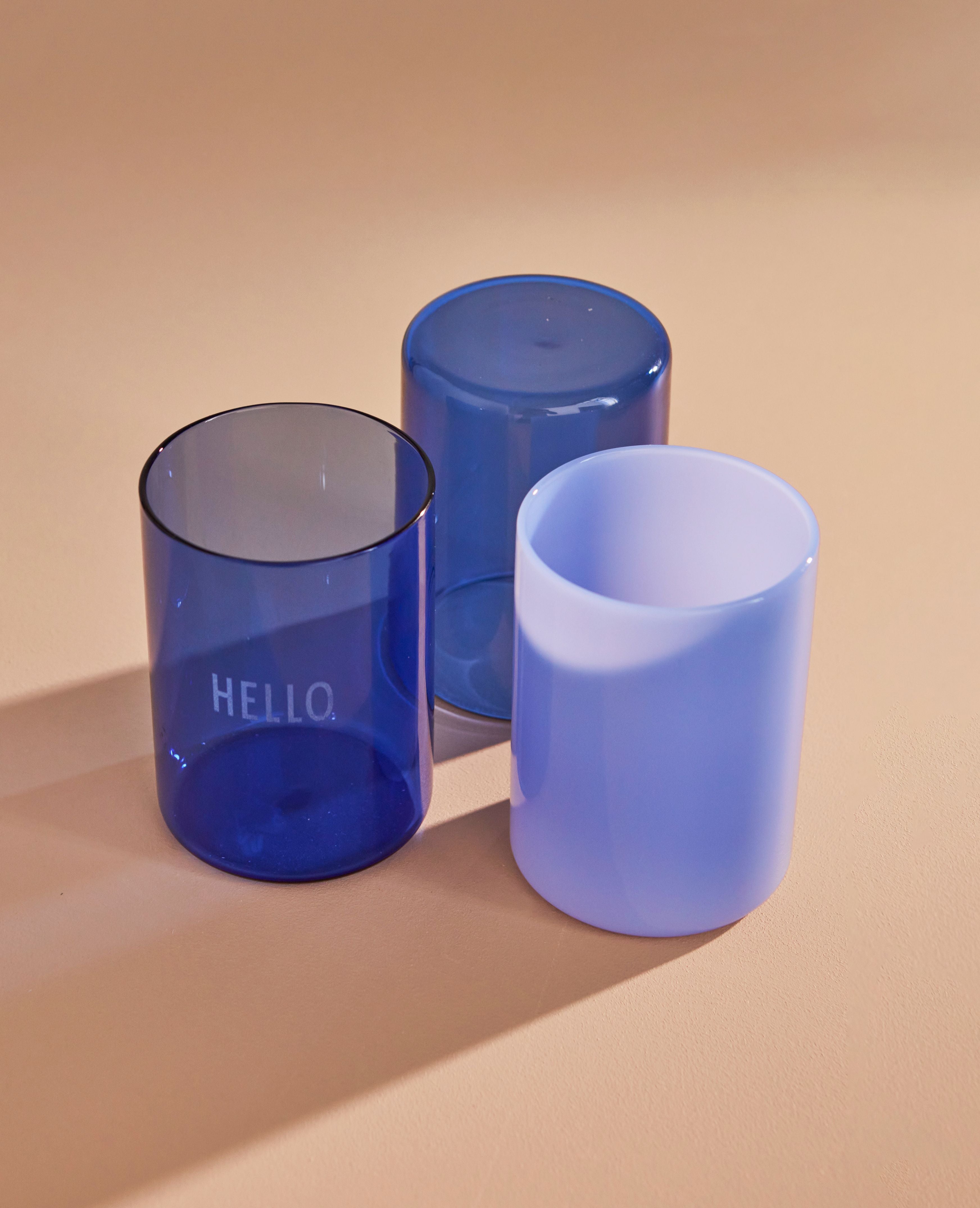 Design Letter's Favorite Drinking Glass, Milk Blue