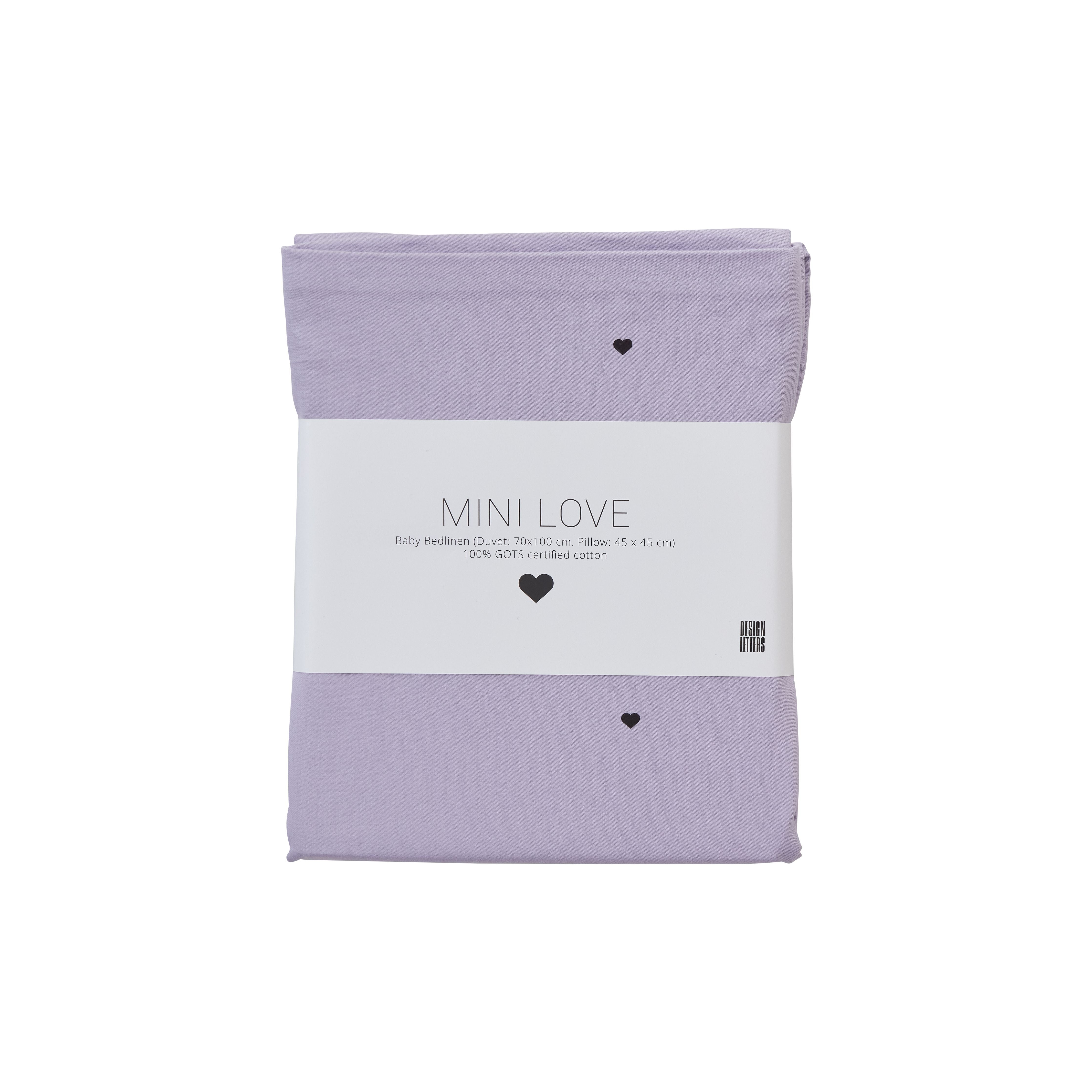Design Letters Mini Love Baby Pillowcases And Duvet Covers 70x100 Cm, Lavender