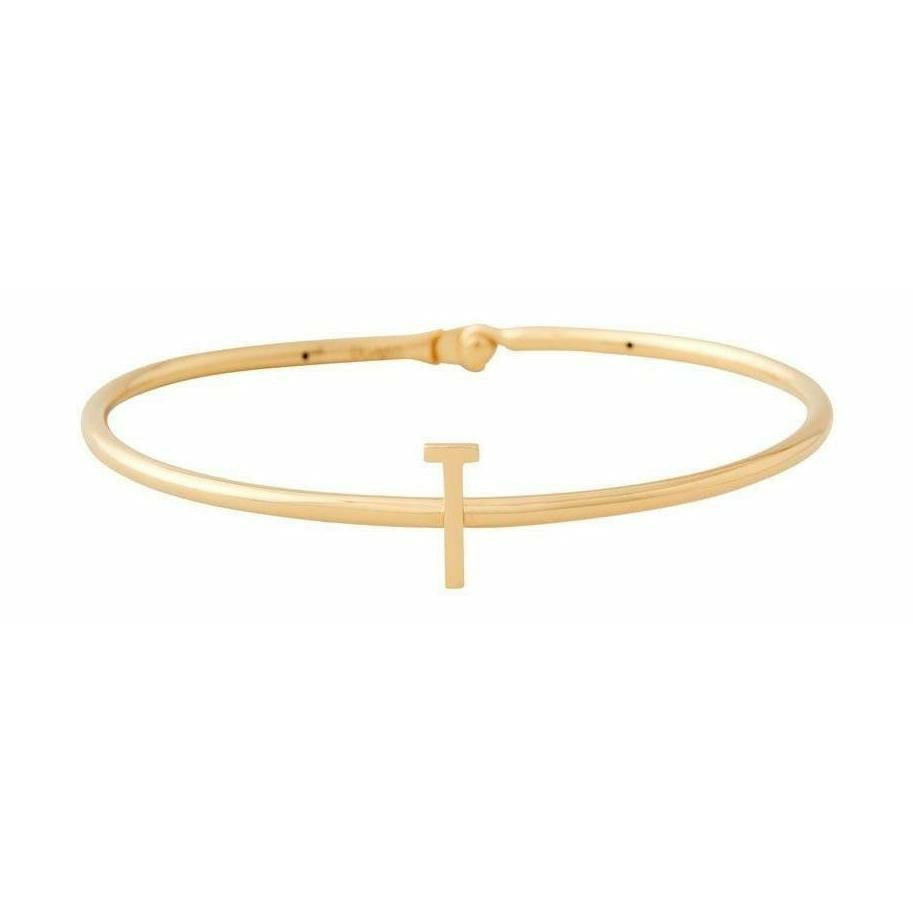 Design Letters My Bangle T Bangle, 18k Gold Plated Silver
