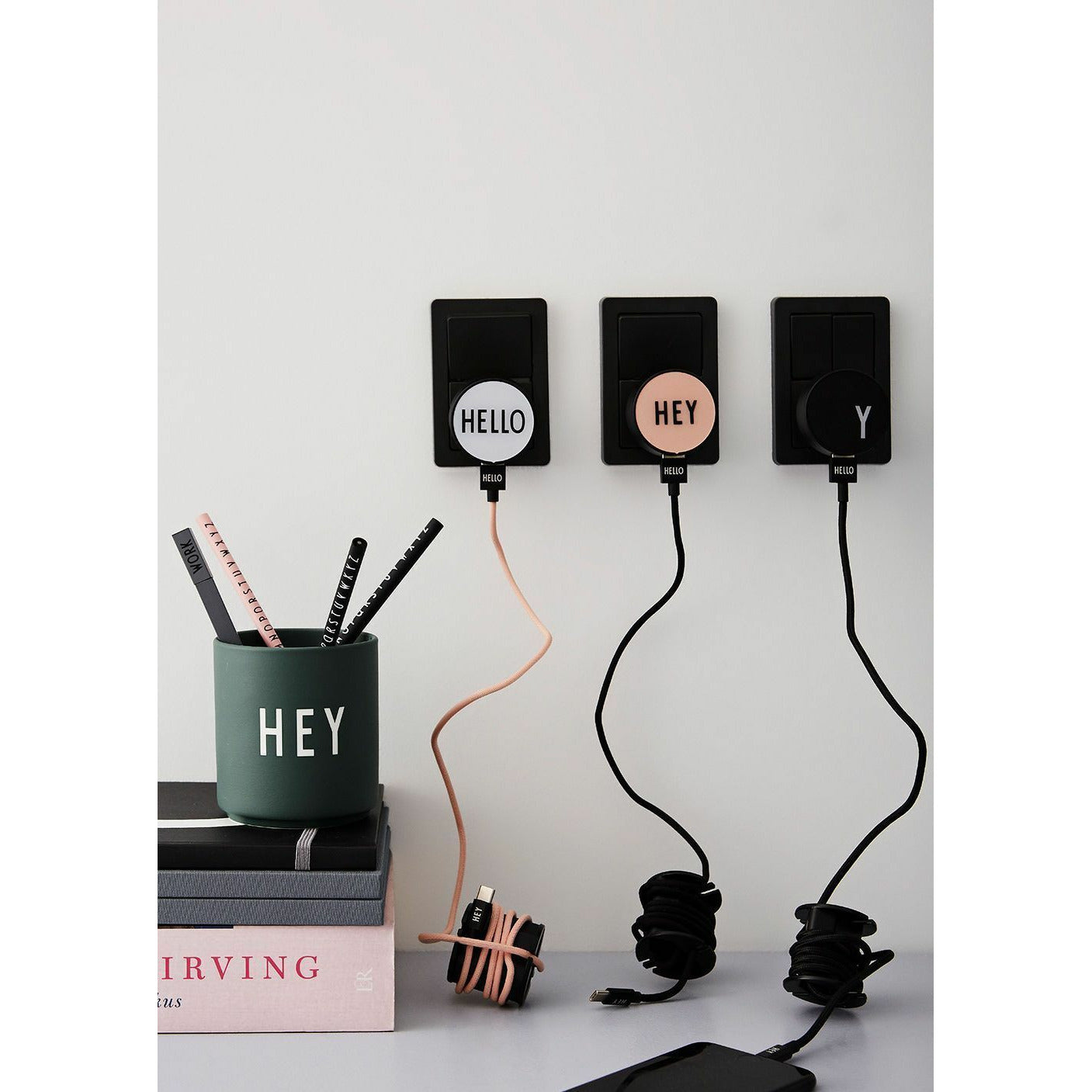 Design Lettere Mycharger hey, grigio