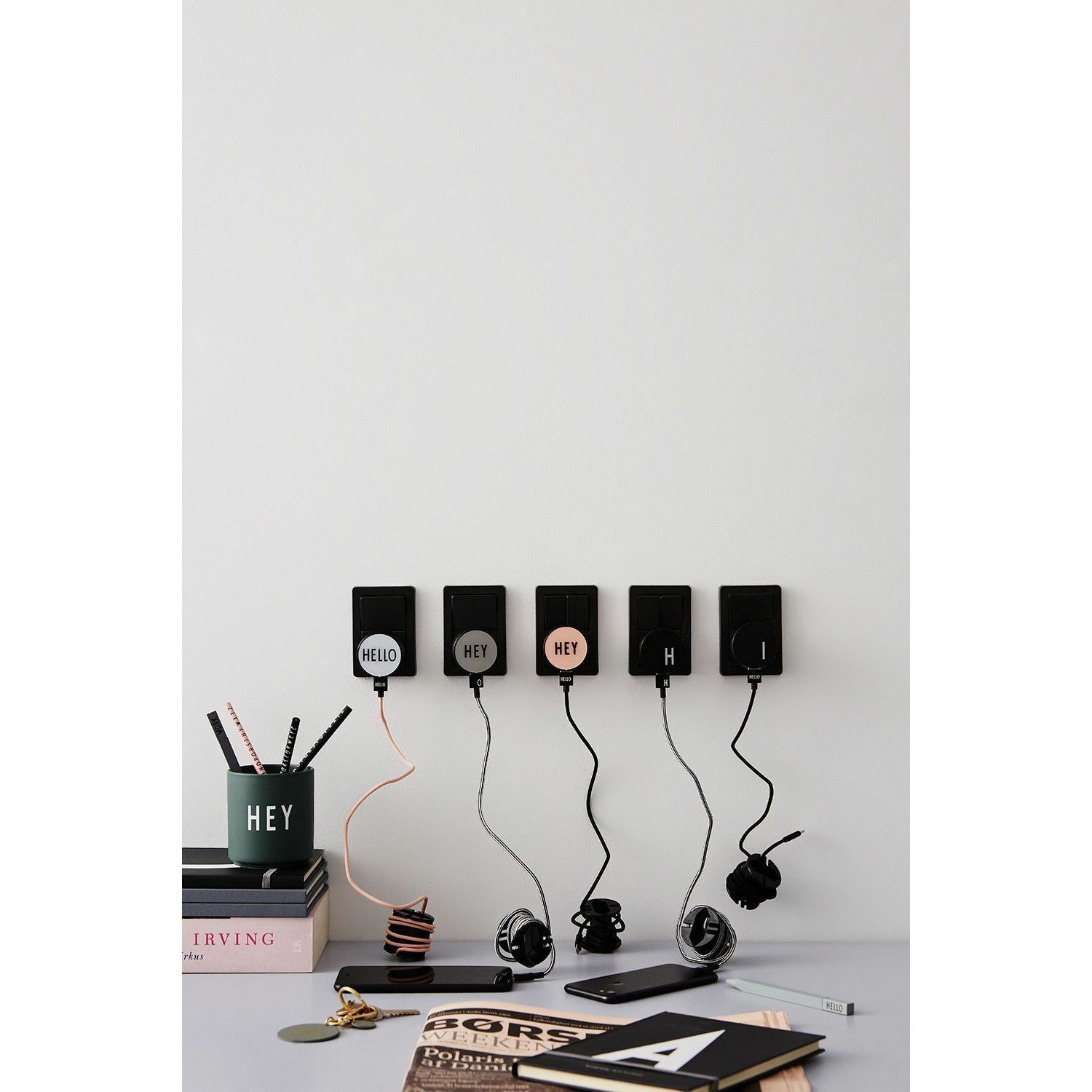 Design Lettere Mycharger hey, grigio
