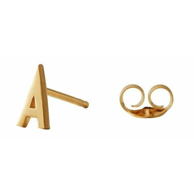 Designbrev ørering med bokstav, gull, a