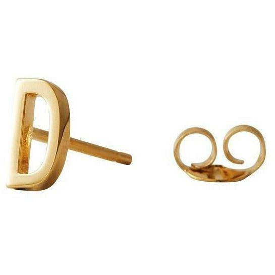 带字母，黄金，D的设计字母耳环