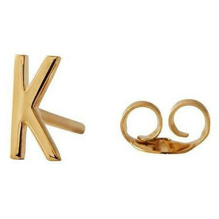 带字母，金，k的设计字母耳环