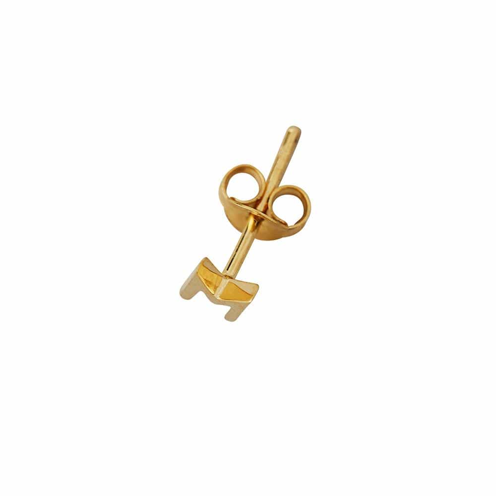 Lettere di progettazione orecchini con lettera, oro, p