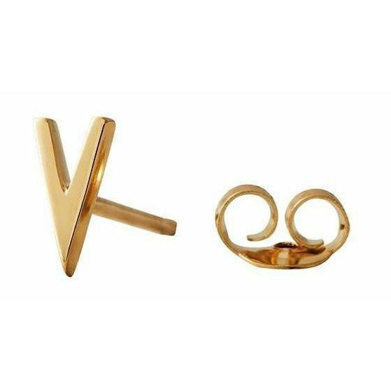 带字母，黄金，V的设计字母耳环